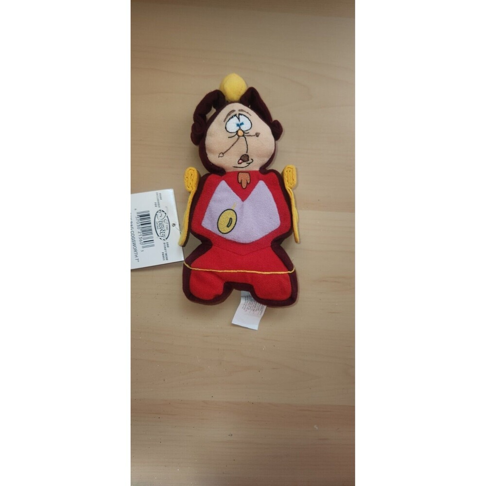 Beauty And The Beast Cogsworth Mini Bean Bag Plush 7" NWT Disney Store 1990's